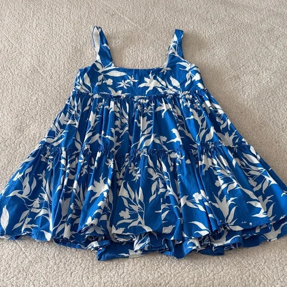 Petal & Pup Cotton Blue and White Floral Babydoll Dress XS - Picture 8 of 8